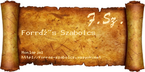 Forrás Szabolcs névjegykártya